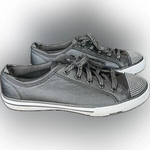 Skecher Street Los Angeles Womens Shoes Leather Stud Memory Foam Black, 8.5